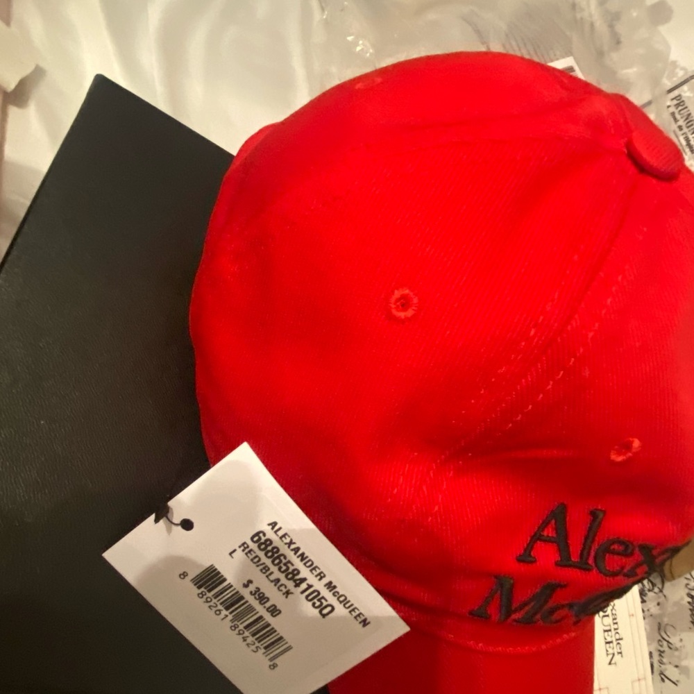 Red Alexander McQueen Hat, authentic in a Large size for $250